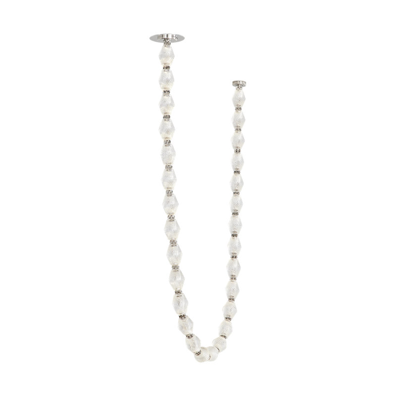Collier 240 Chandelier, 89.7" H x 2" W x 2" D, Polished Nickel