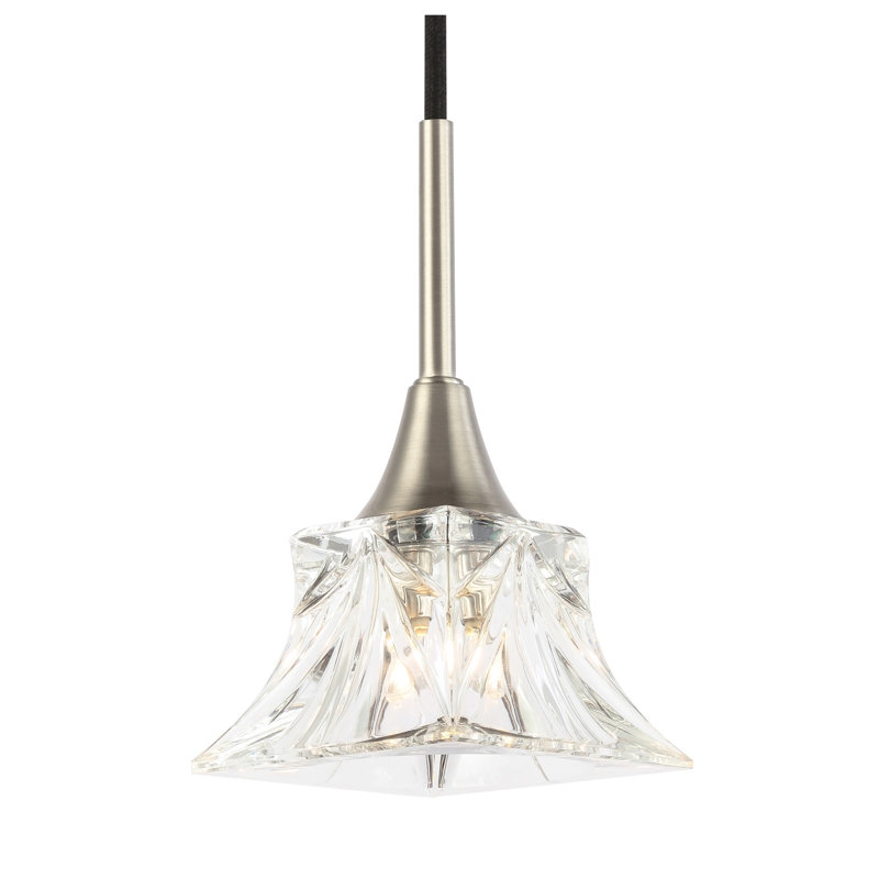 Luminaire suspendu géométrique 1 lumières unique Angeline, Nickel