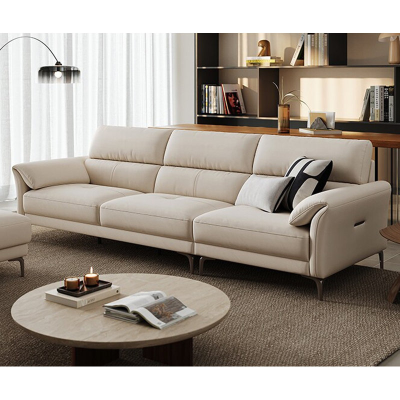 Coussin de canapé modulaire en cuir blanc, Blanc, H 34,65 po x l 100 po x P 38,98 po