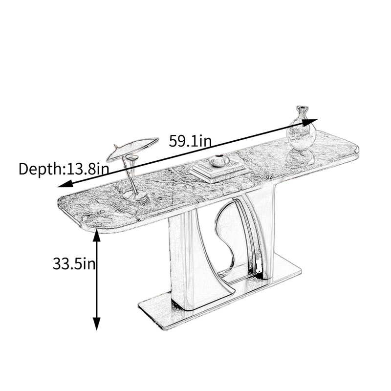 Console d'entrée de luxe, H 33,5 po x l 59,1 po x P 13,8 po, Île Seymour Nord, Galapagos