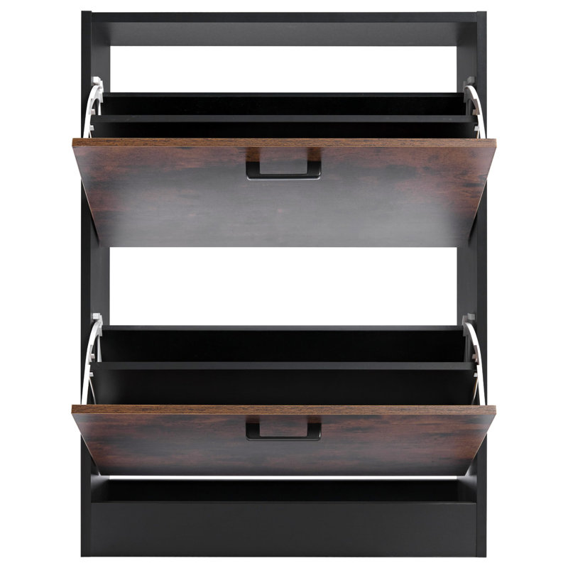 12 Pair Flip Down Shoe Storage, Brown