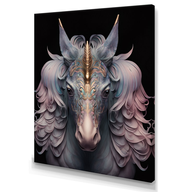 «Beautiful Portrait of a Unicorn III», reproduction sur toile, H 20 po x l 12 po x P 1 po, Toile tendue