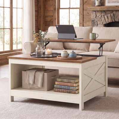 Table basse à plateau relevable Farmhouse