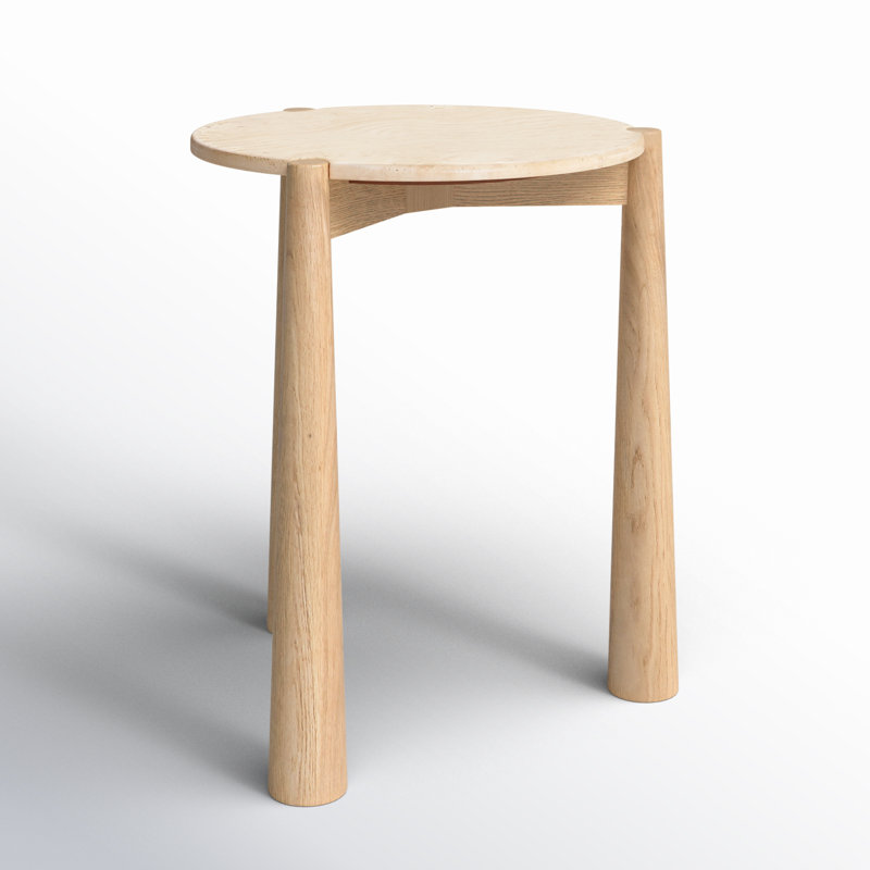 Table d'appoint Elliott Carver, Plateau en chêne naturel / base en chêne naturel