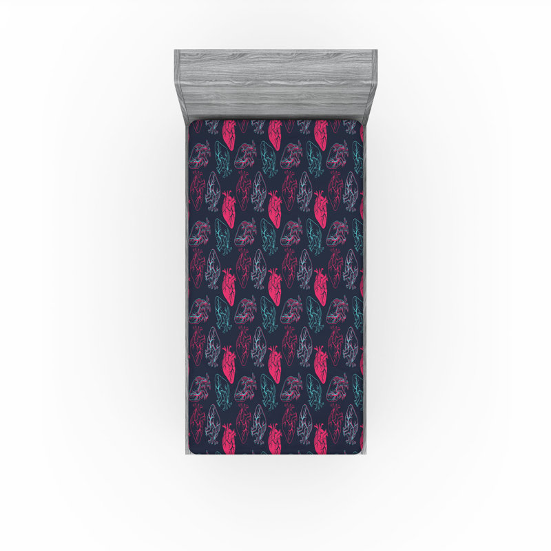 Ensemble de 2 drap-housse en forme de cœur Ambesonne