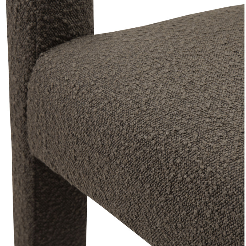 Cedernier 67" Boucle Bench, Brown Boucle Fabric