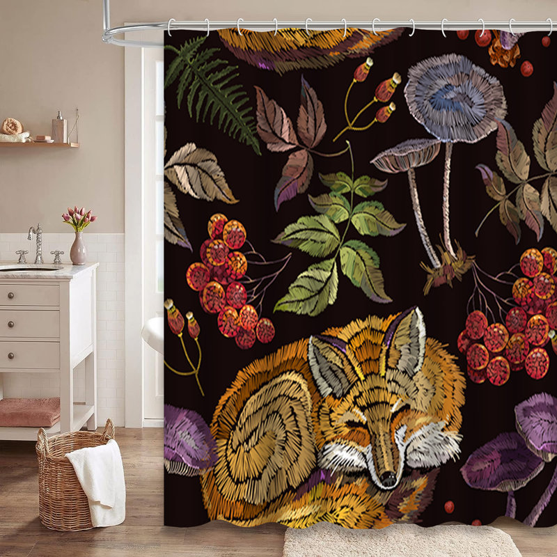 Rideau de douche Sleeping Fox, L 72 po x l 84 po