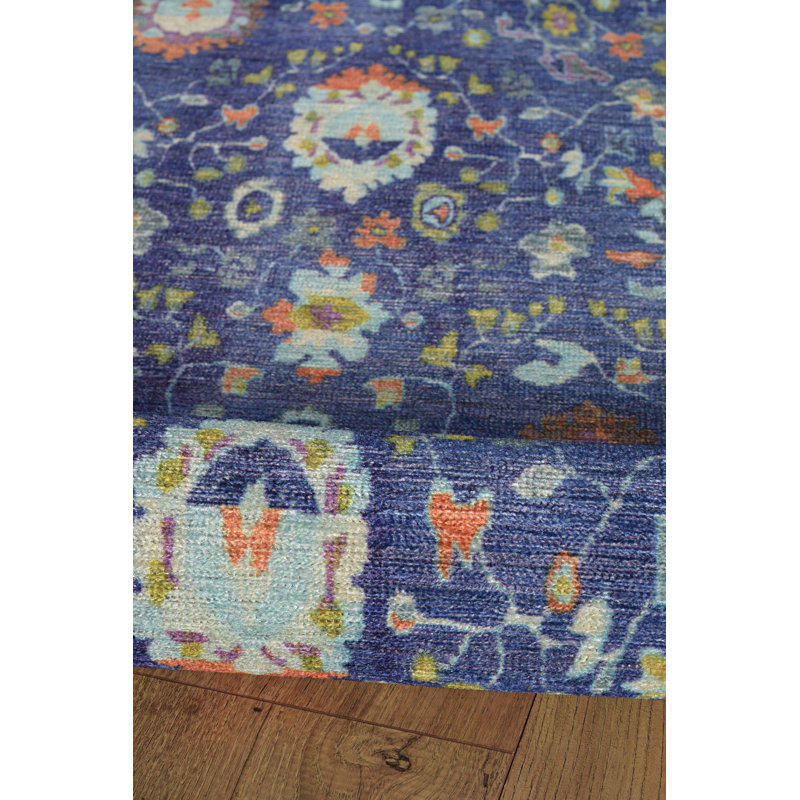 Laurel Edina Machine Woven Polyester No Pattern Area Rug in Navy, Rectangle 3' x 5'