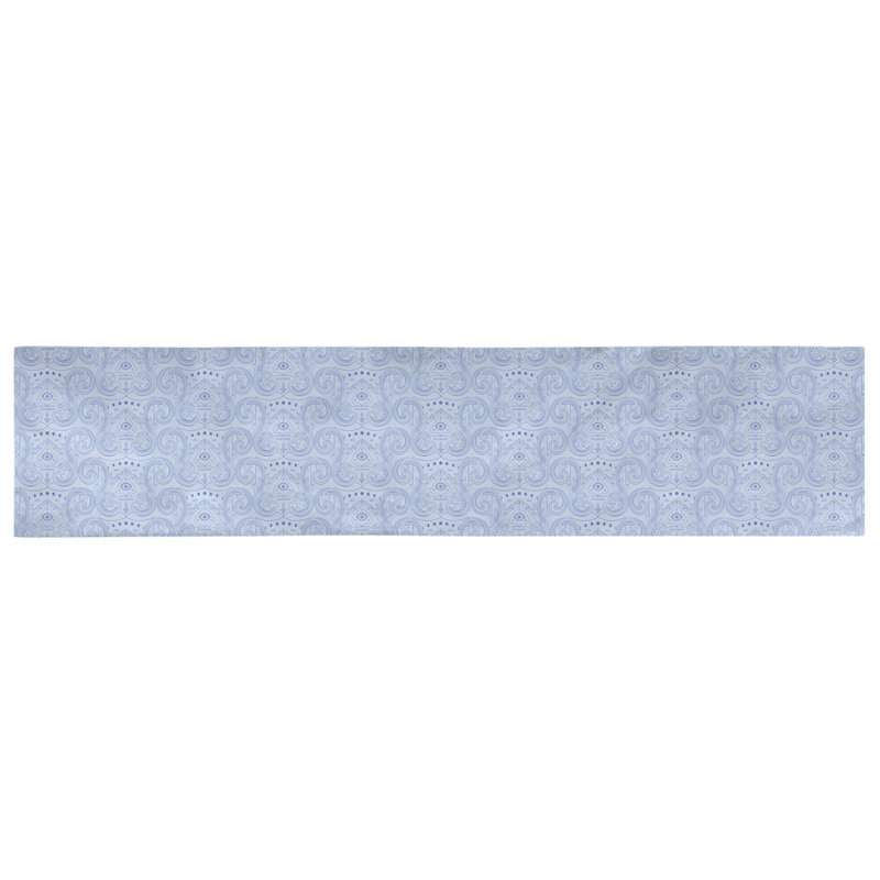 Chemin de table géométrique avicia, 72 po x 16 po, Polyester, Bleu et pastel