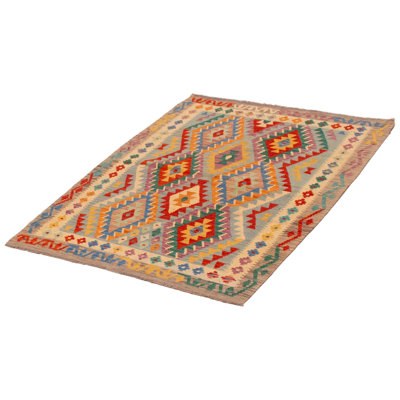 One-of-a-Kind 4'5" X 5'8" New Age Wool Area Rug in Orange