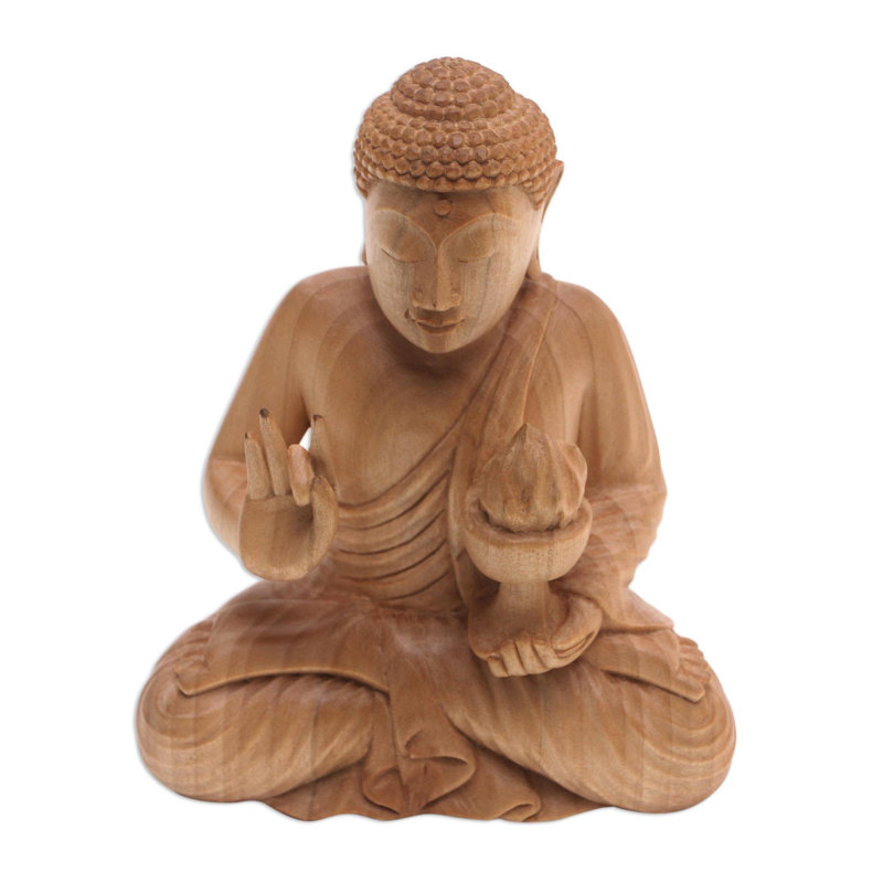 Sculpture en bois et feu de Bouddha Galini