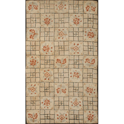 Tapis crocheté floral ivoire