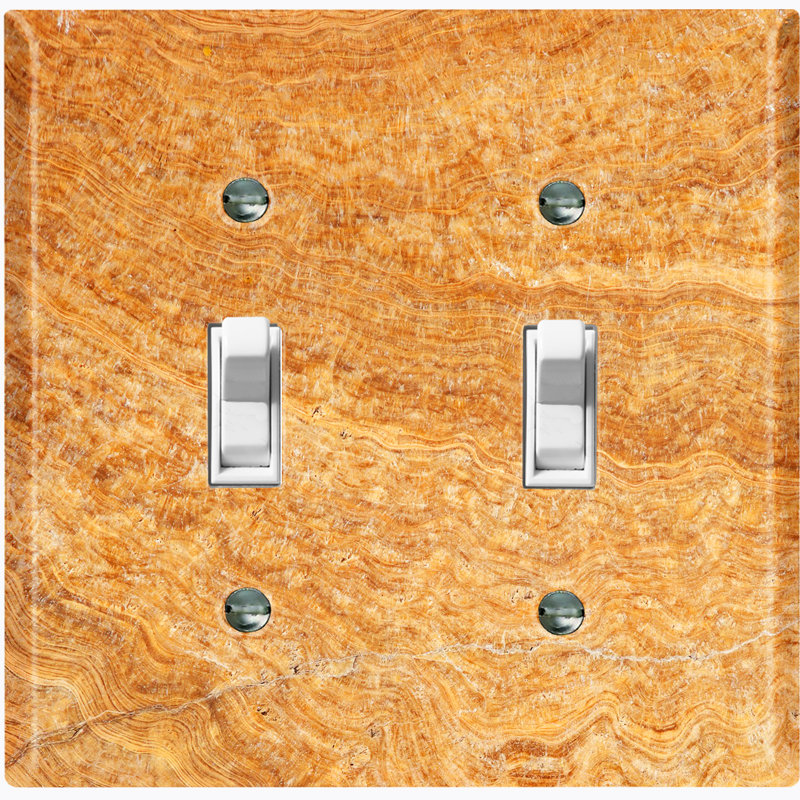 Patterned 2 - Gang Toggle Light Switch Standard Wall Plate
