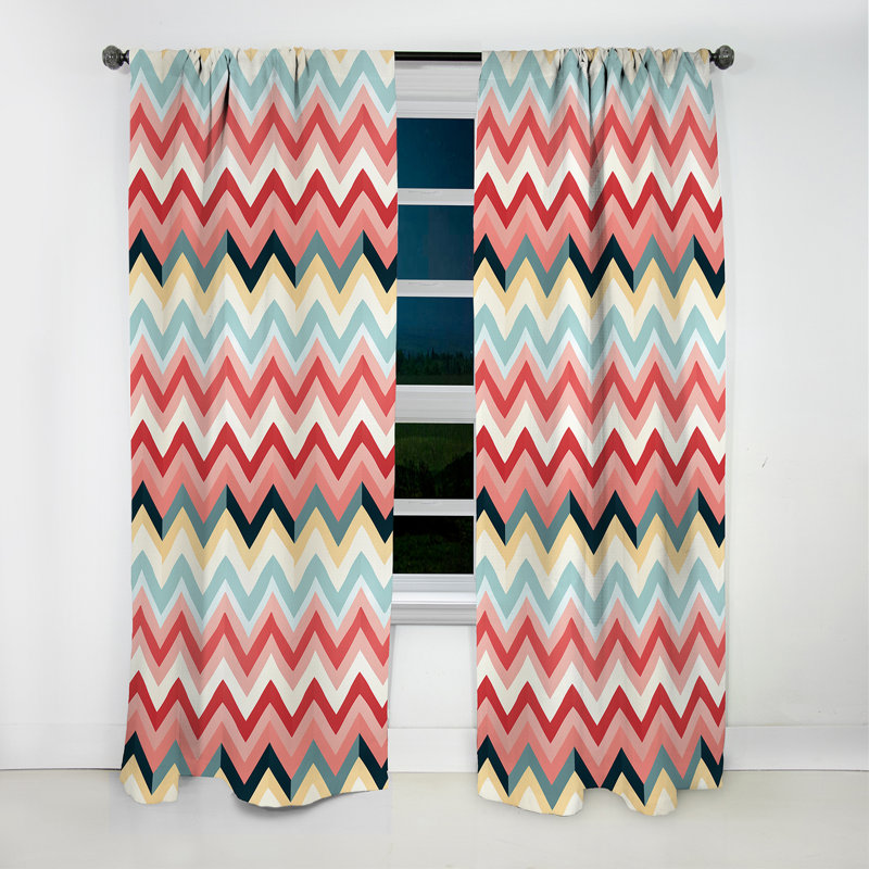 Motif à chevrons moderne et chic - Rideau à chevrons - Rideau occultant à chevrons - 1 panneau, L 52 po x L 90 po