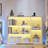 6-Shelf Modern Bookcase With Tri-color Sensor Light, Irregular Open Bookshelf-1277324384
