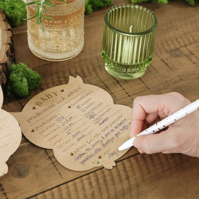 Kate Aspen Woodland, cartes de conseils pour animaux pour jeu et activité de fête de naissance, cartes de prédiction de bébé, décorations de fête de naissance, (ensemble de 50)
