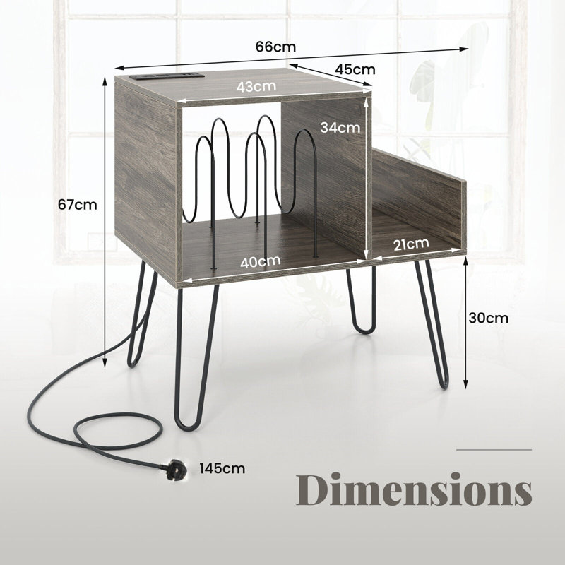 67 cm H Media Shelves, Grey
