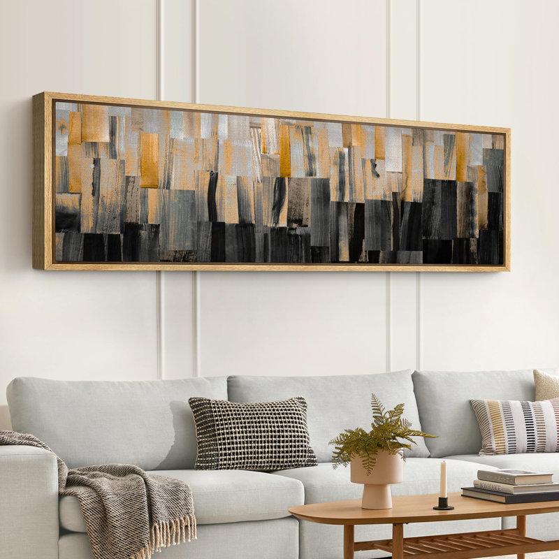 Linear Geometry Print, 20" H x 60" W, Natural