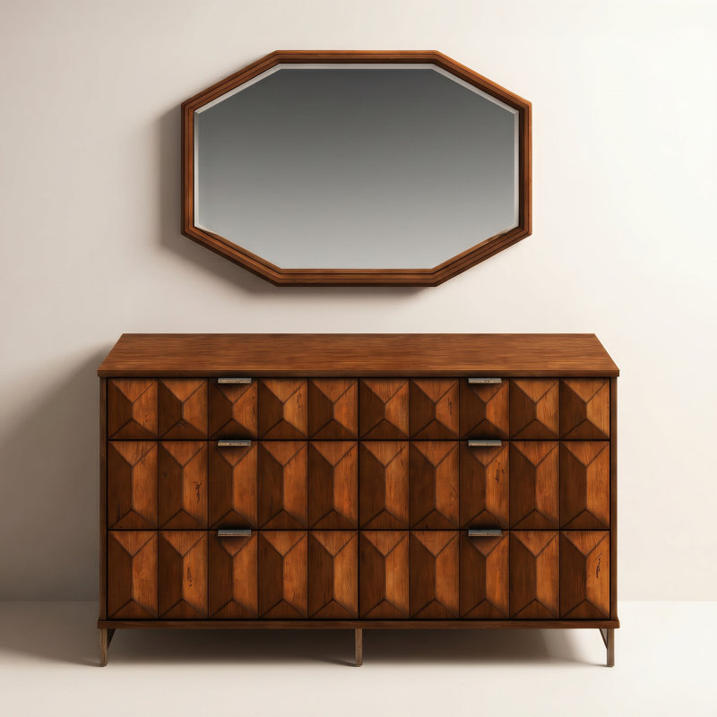 Commode double 6 tiroirs avec miroir Emden