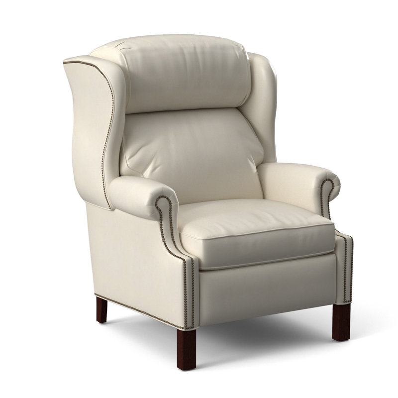 Chippendale Recliner, Rio Mineral Genuine Leather, Mahogany, #9 Natural
