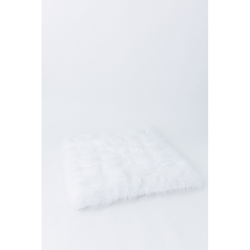 Matelas à poils longs blanc de luxe, 40 po x 40 po, Blanc