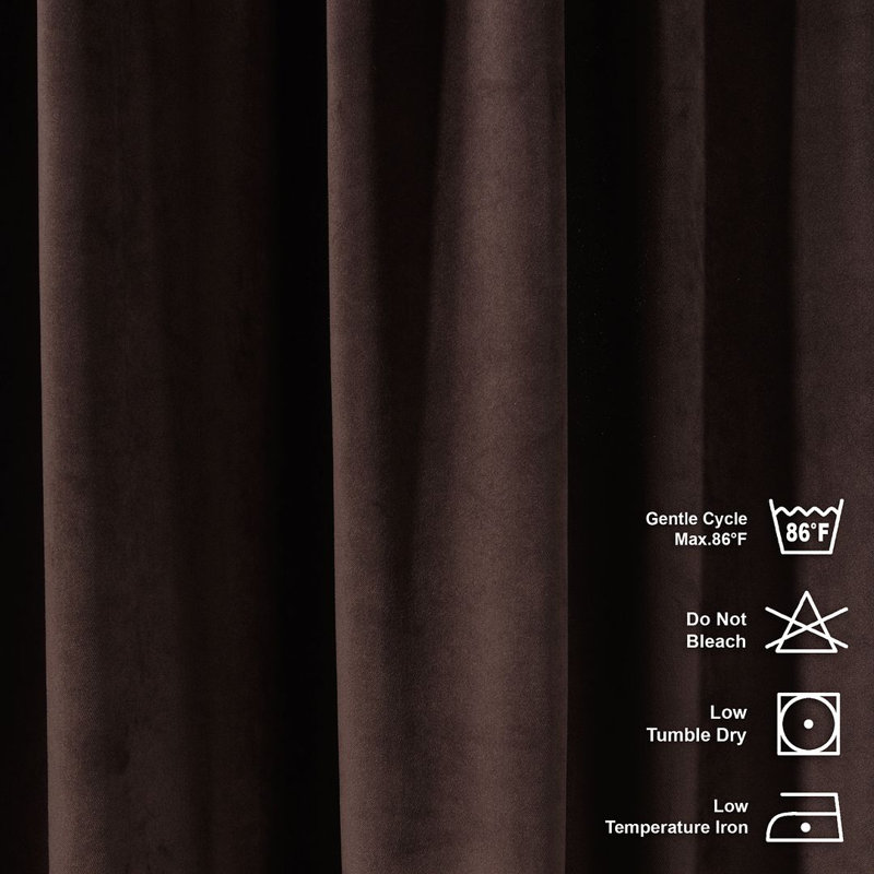 Pinch Plate Room Darkening Extra Long & Extra Wide Decorative Curtain - Single Panel_1, 65cm Width x 265cm Drop, Dark Brown