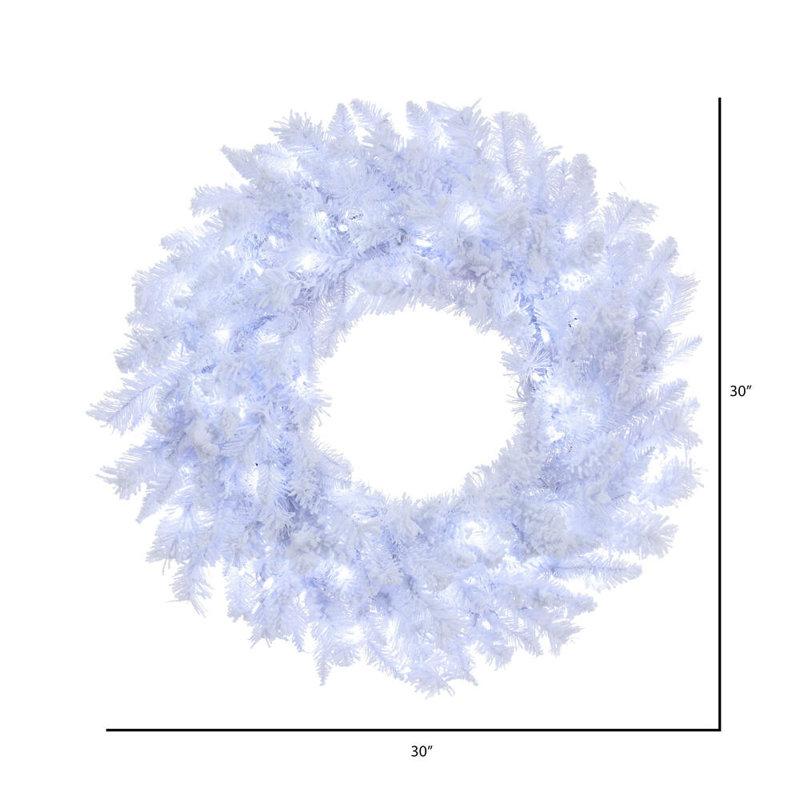 Flocked PVC Wreath, 30" H x 30" W