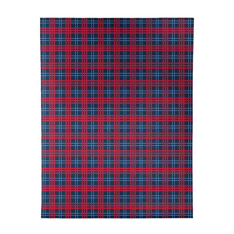Tapis à carreaux bleu, Rectangle 8 pi x 10 pi