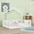 Wood Floor Bed With High Rails And LED Light-387835886