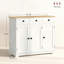 Distressed White Sideboard Cabinet-545627235