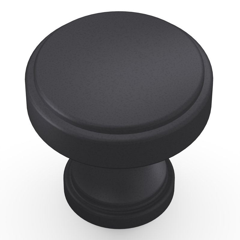 Brownstone 1.25" Diameter Round Cabinet Knob, Matte Black