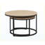 Ensemble de tables basses gigognes rondes 31,5 po 2 pièces, finition bois de chêne naturel, industriel moderne