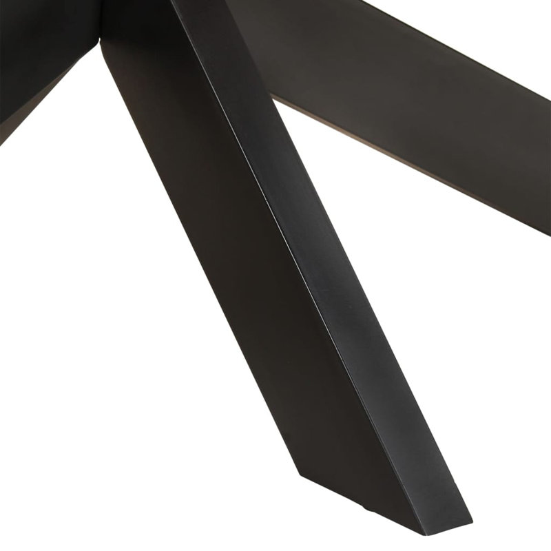 Alvy Oval Solid Wood Top Metal Base Dining Table, H75 x L200 x W100cm