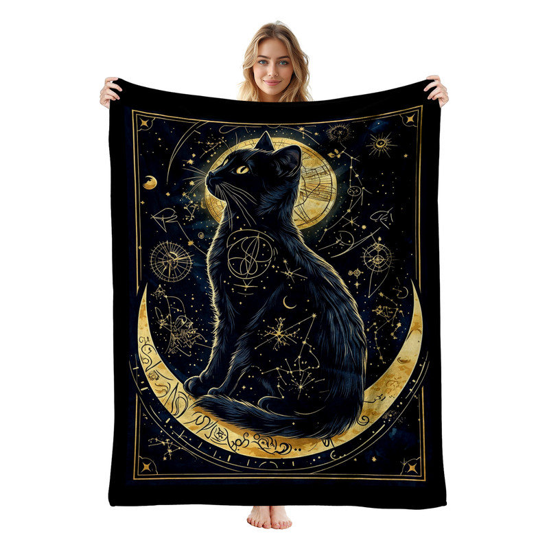 Throw Blanket, Celestial Cat Astrology