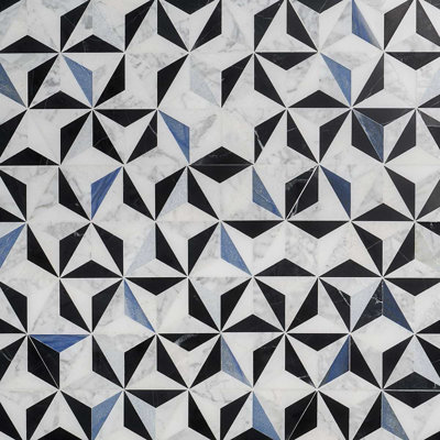 Phantasm 14x18 Triangles Polished Mixed Marble Mosaic Tile