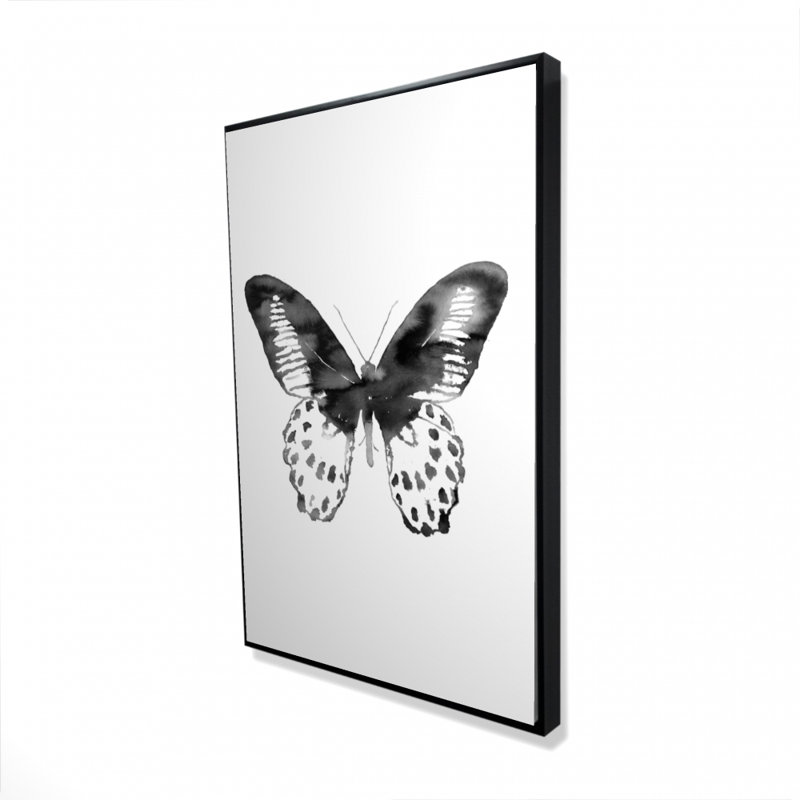 Reproduction de papillon noir sur toile