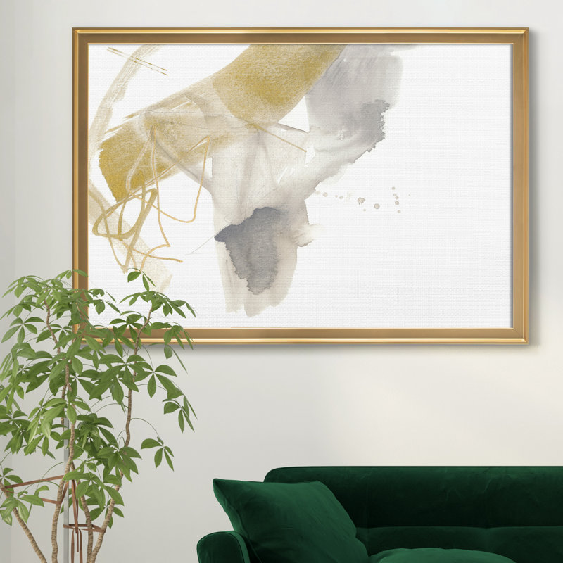 «Gold and Gray Exploration I», reproduction d'art sur toile encadrée, Doré, H 30,5 po x l 42,5 po x P 1,5 po