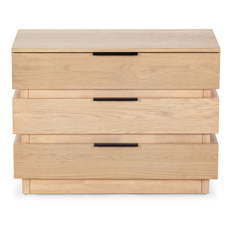 Commode 3 tiroirs Ezora, Chêne