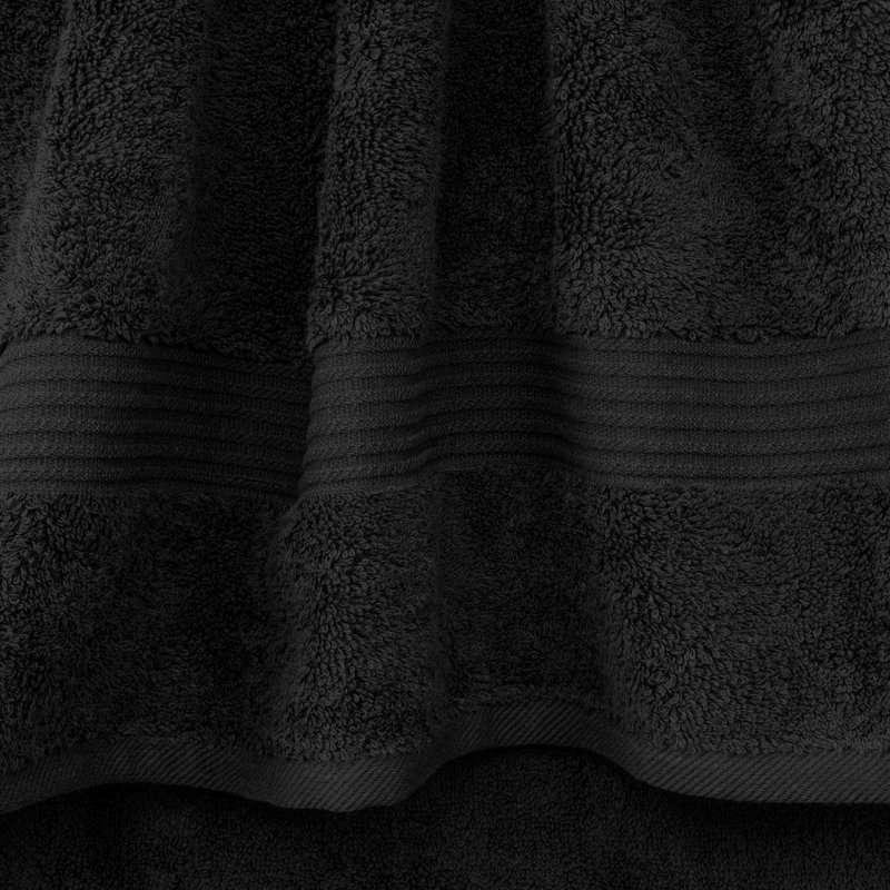Ensemble de débarbouillettes 100% coton turque, 4 pièces de chiffon doux et absorbant, Noir, noir, noir, noir