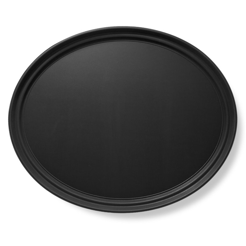 25" Oval Non-Skid Serving Trays, NSF Certified, Black