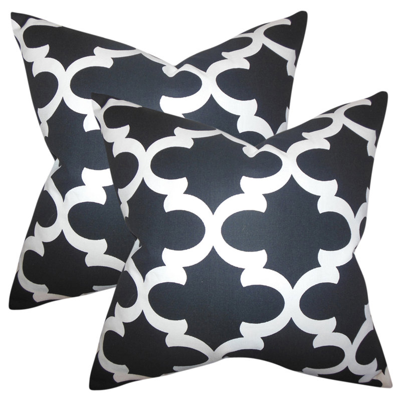 Square Pillow Cover & Insert, Black