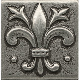 Ambiance 2" x 2" Resin Insert Flor De Lis Decorative Accent Tile