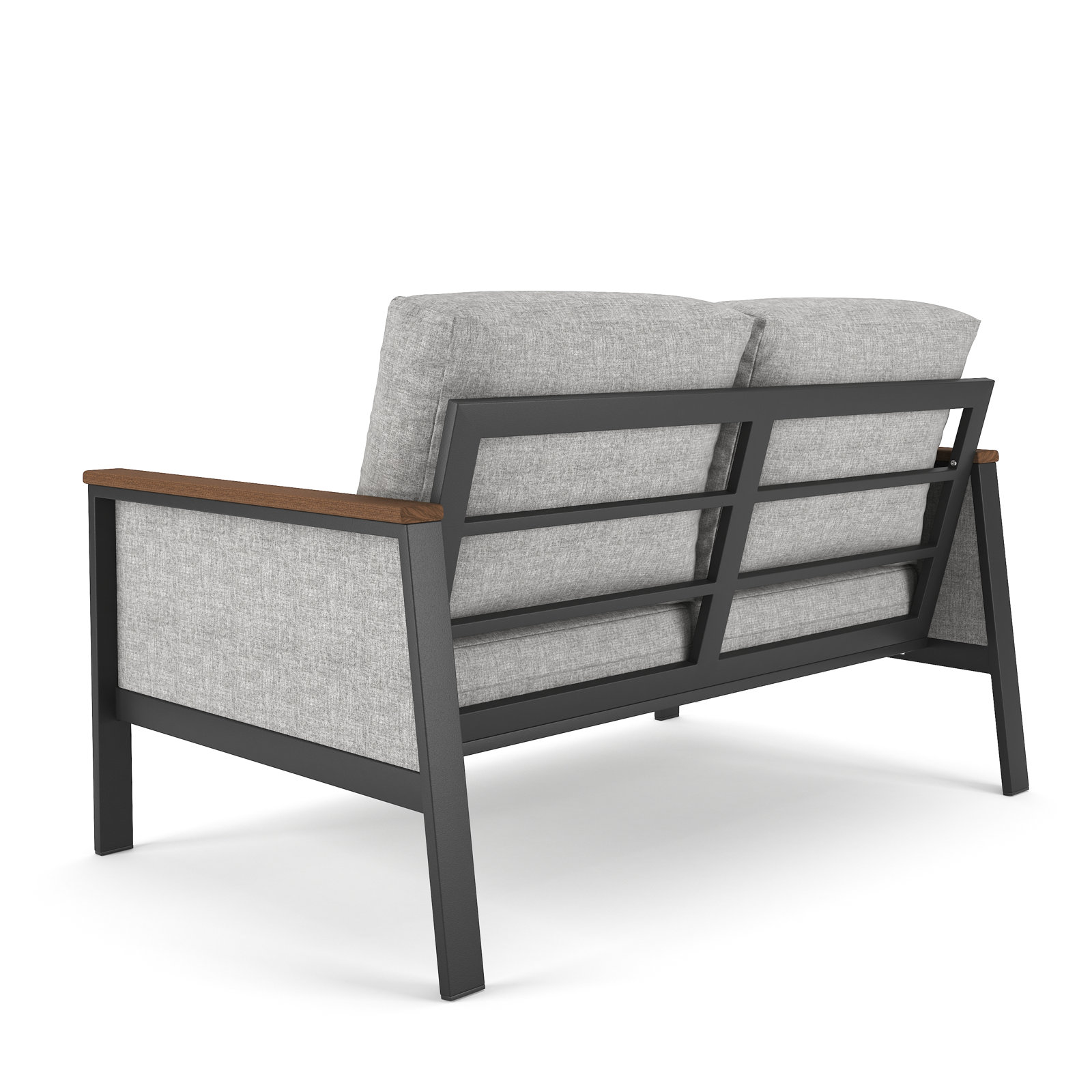 Townsend 55" Sunbrella® Patio Loveseat, Canvas Granite, Brown/Canvas Granite