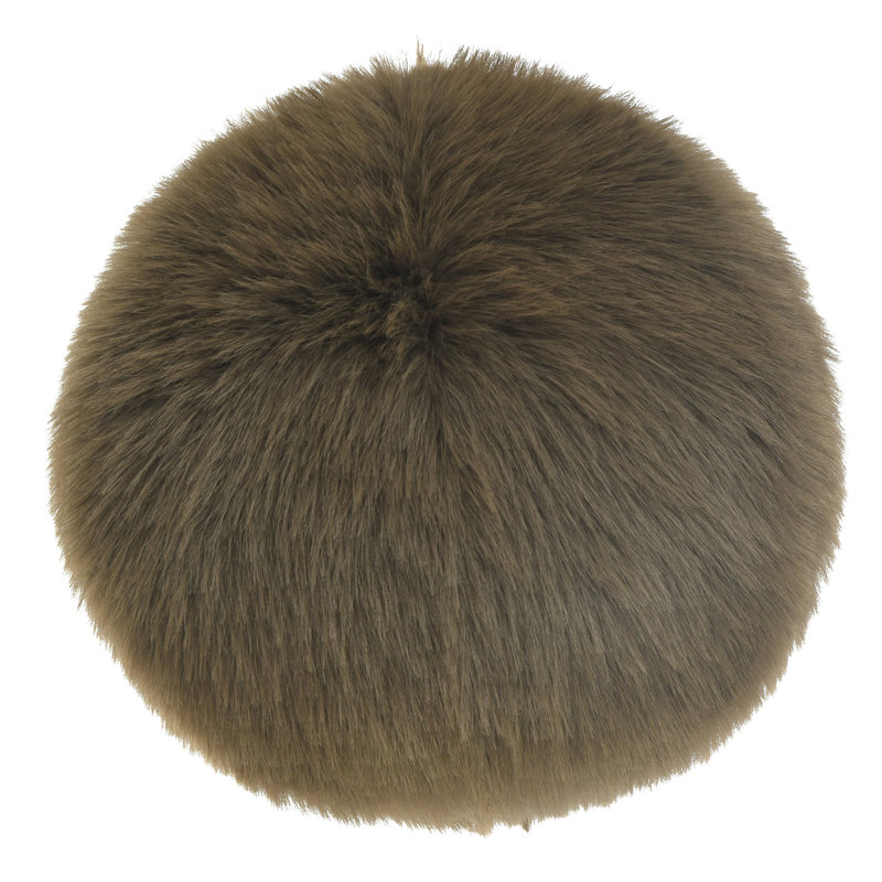 Circle Throw Pillow - With Feather Filling - 12 X 12, Brown Taupe