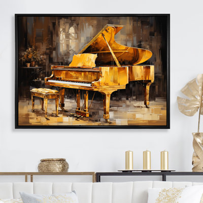 «Black and Yellow Piano Jazzed Keys» sur impression sur toile