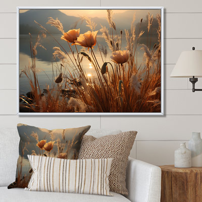 «Sunset Wildflower Serenade - Wildflowers», reproduction sur toile