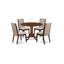 Ensemble de table de salle à manger 5 pièces comprenant une table ronde avec Dropleaf et 4 chaises Parson rembourrées en tissu gris, 42 x 42 pouces, naturel-1740546333-1733490270-1733490263