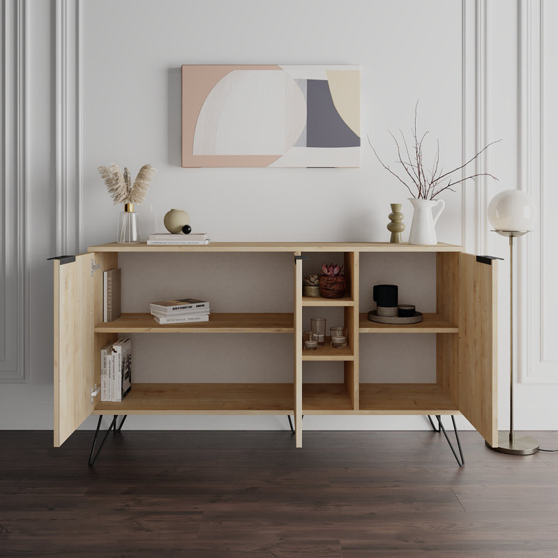 Buffet de 55,9 po Jaycee, Chêne
