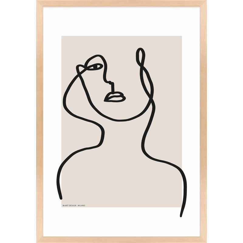 «Figure and Form 3» par Romina Gadler - Art mural encadré, H 50 po x l 35 po x P 1,25 po, Papier avec cadre érable