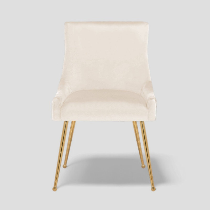 Chaise en velours Sheny, Velours beige